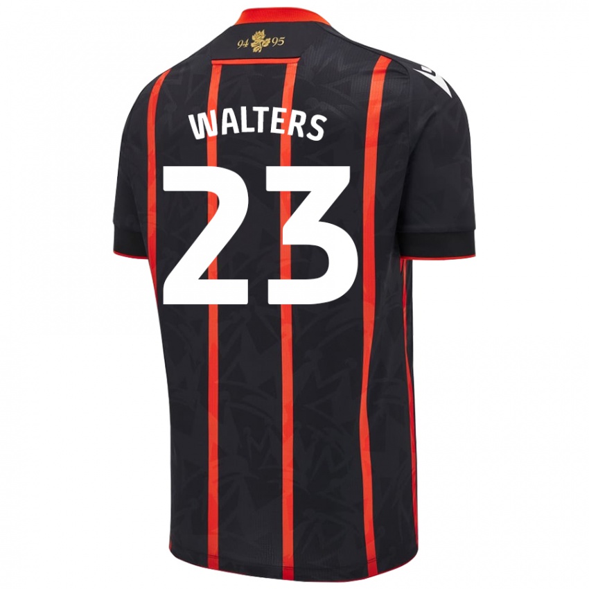 Niño Camiseta Georgia Walters #23 Negro Rojo 2ª Equipación 2024/25 La Camisa Perú