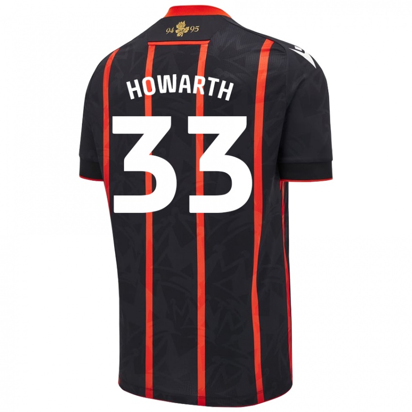 Niño Camiseta Taylor Howarth #33 Negro Rojo 2ª Equipación 2024/25 La Camisa Perú