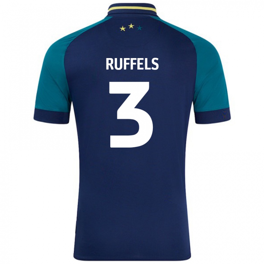 Niño Camiseta Josh Ruffels #3 Azul Marino Verde Oscuro 2ª Equipación 2024/25 La Camisa Perú