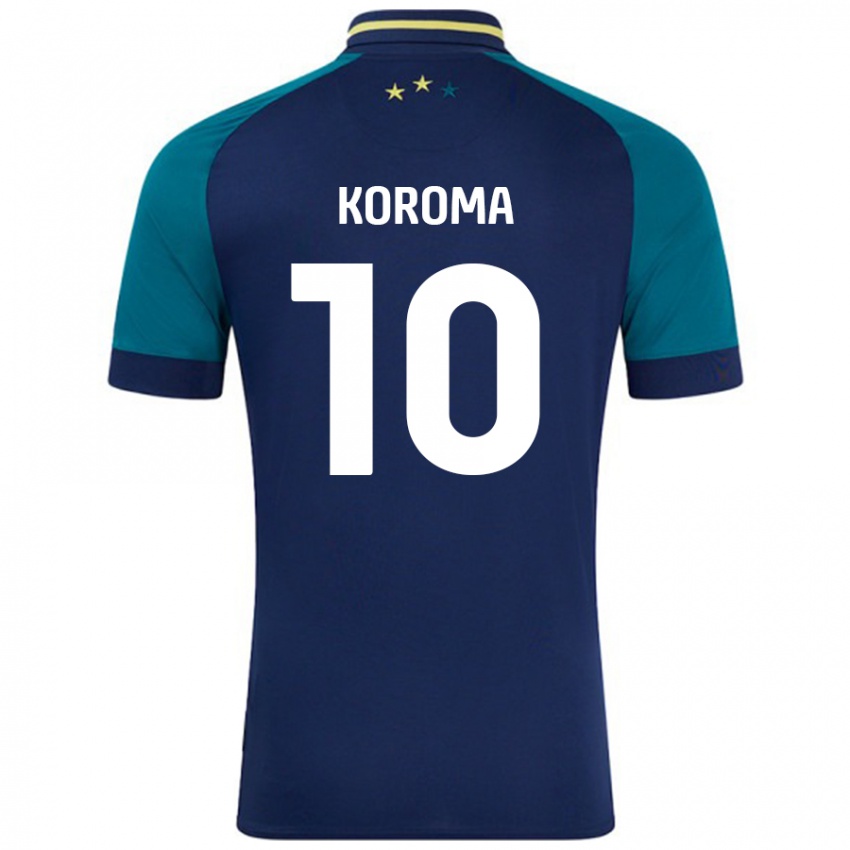 Niño Camiseta Josh Koroma #10 Azul Marino Verde Oscuro 2ª Equipación 2024/25 La Camisa Perú