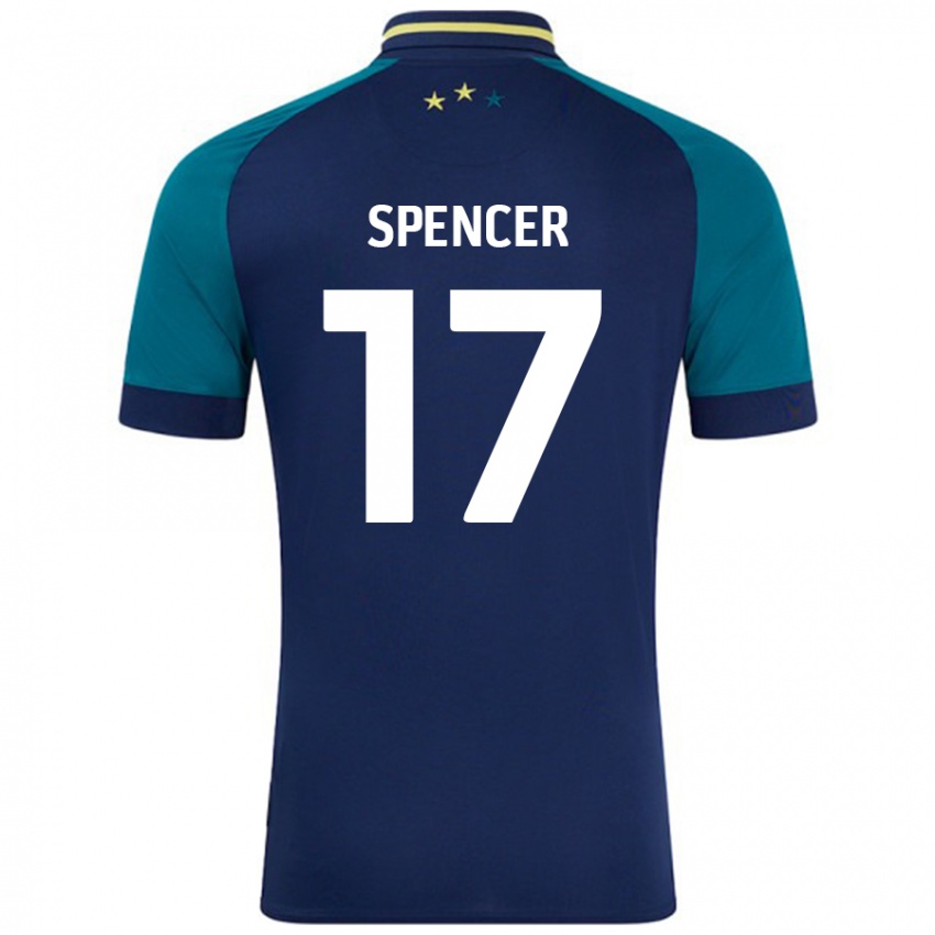 Niño Camiseta Brodie Spencer #17 Azul Marino Verde Oscuro 2ª Equipación 2024/25 La Camisa Perú