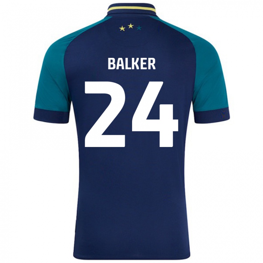 Niño Camiseta Radinio Balker #24 Azul Marino Verde Oscuro 2ª Equipación 2024/25 La Camisa Perú