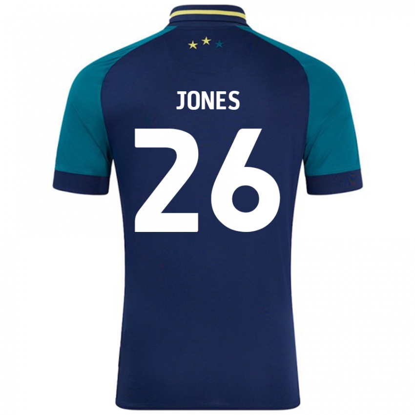 Niño Camiseta Patrick Jones #26 Azul Marino Verde Oscuro 2ª Equipación 2024/25 La Camisa Perú