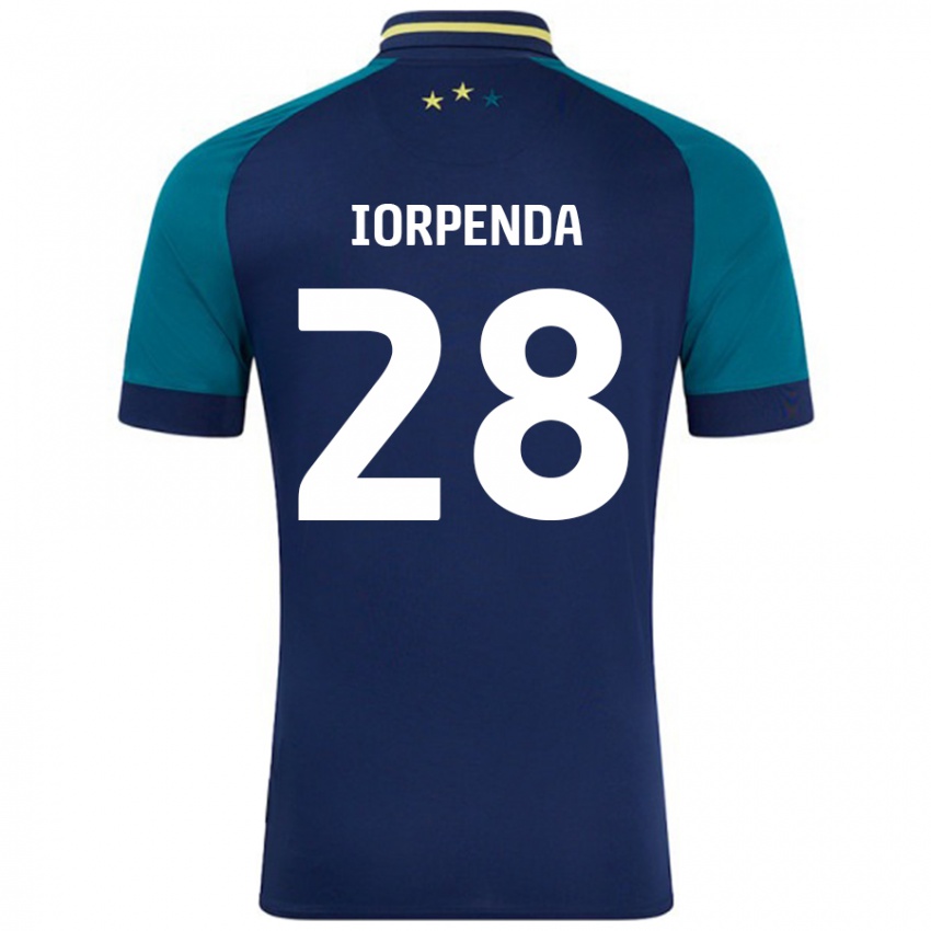 Niño Camiseta Tom Iorpenda #28 Azul Marino Verde Oscuro 2ª Equipación 2024/25 La Camisa Perú