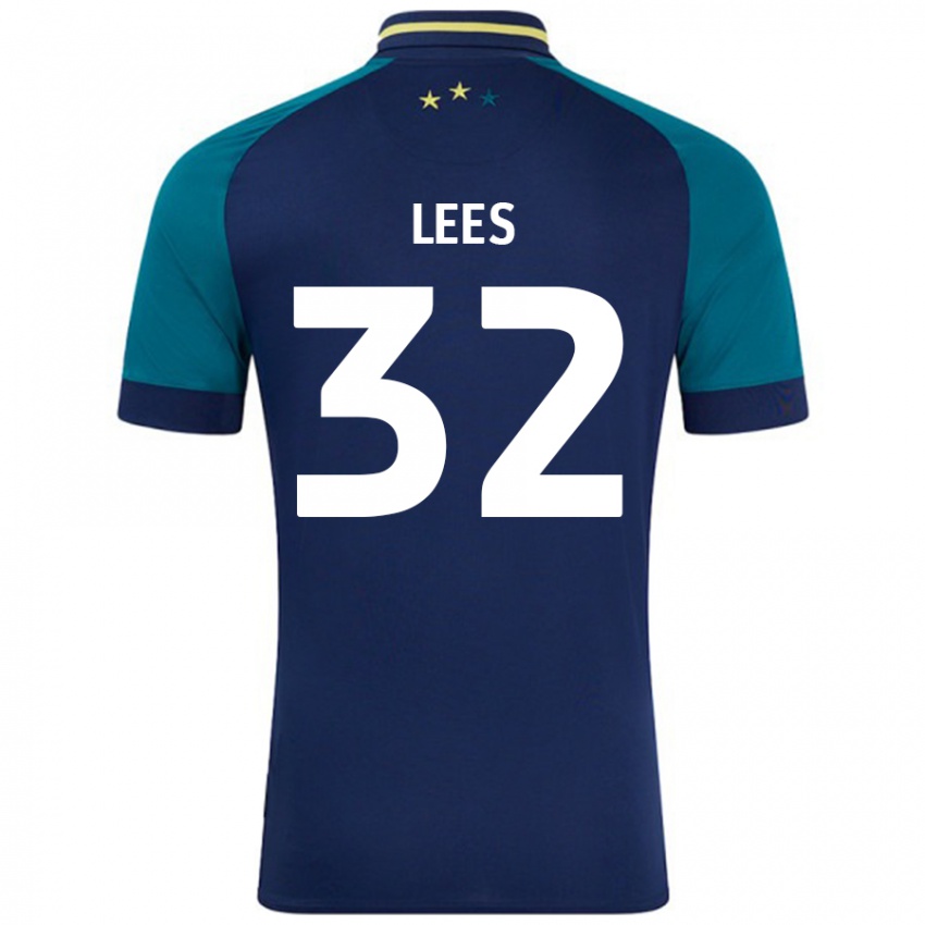 Niño Camiseta Tom Lees #32 Azul Marino Verde Oscuro 2ª Equipación 2024/25 La Camisa Perú