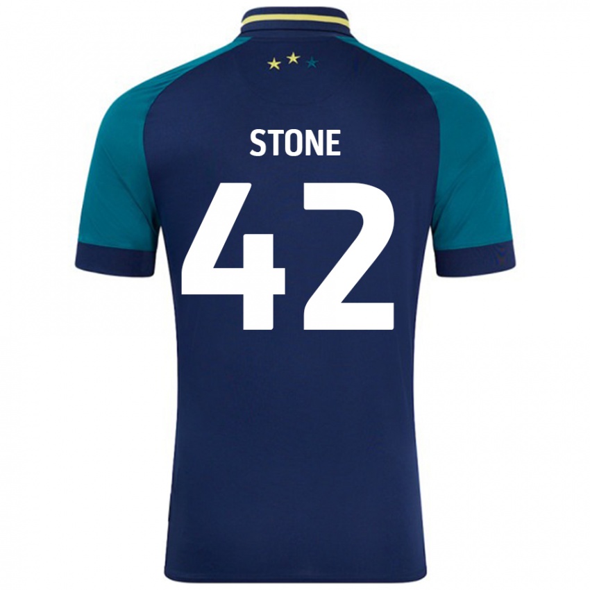 Niño Camiseta Michael Stone #42 Azul Marino Verde Oscuro 2ª Equipación 2024/25 La Camisa Perú