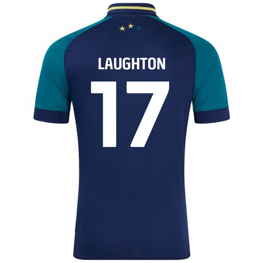 Niño Camiseta Zoe Laughton #17 Azul Marino Verde Oscuro 2ª Equipación 2024/25 La Camisa Perú