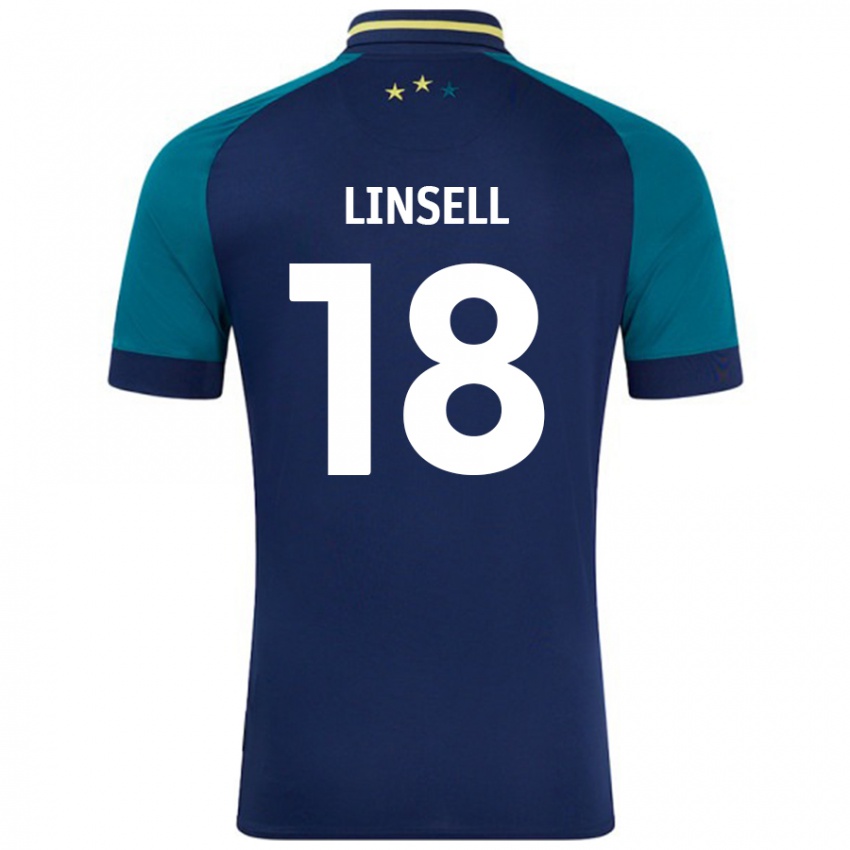 Niño Camiseta Alice Linsell #18 Azul Marino Verde Oscuro 2ª Equipación 2024/25 La Camisa Perú