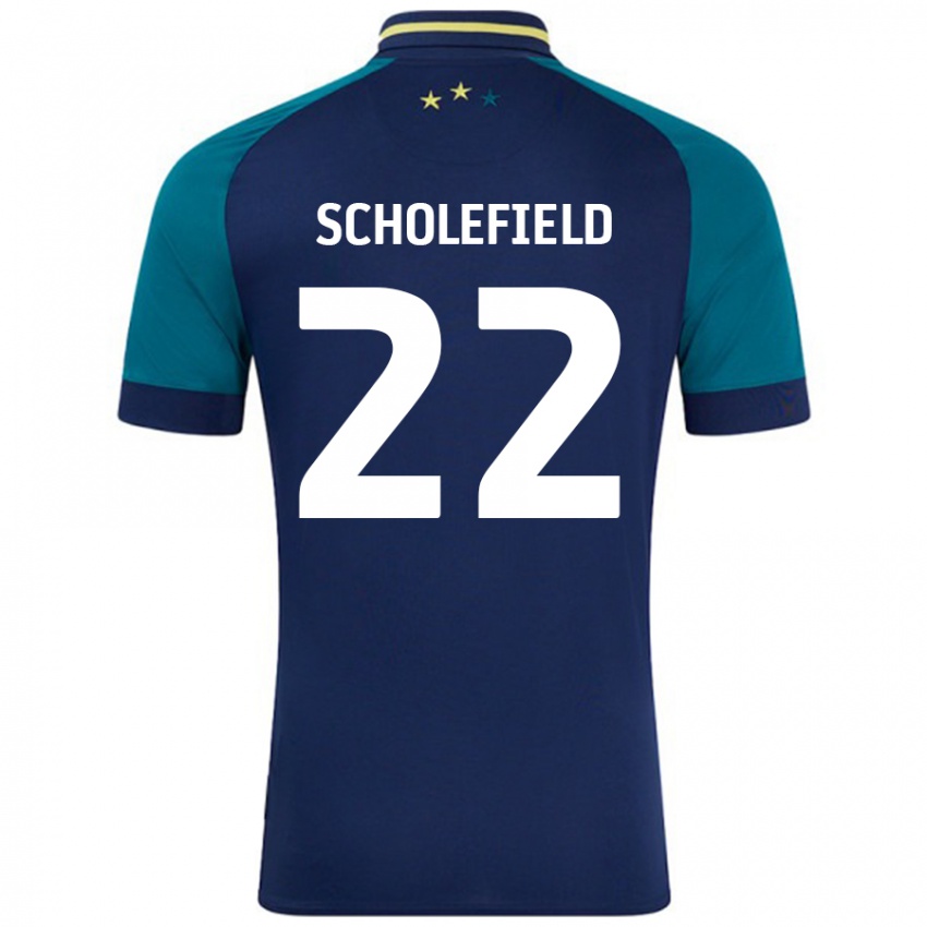 Niño Camiseta Lois Scholefield #22 Azul Marino Verde Oscuro 2ª Equipación 2024/25 La Camisa Perú