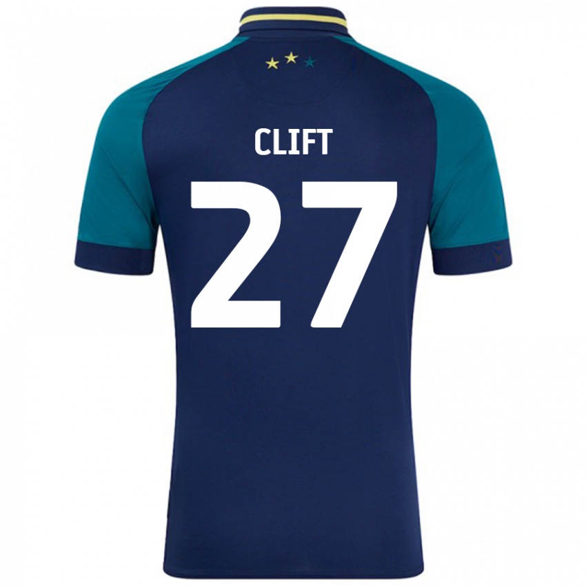 Niño Camiseta Cassidy Clift #27 Azul Marino Verde Oscuro 2ª Equipación 2024/25 La Camisa Perú