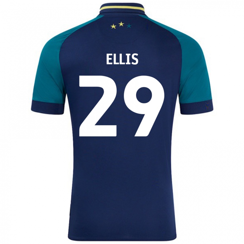 Niño Camiseta Molly Ellis #29 Azul Marino Verde Oscuro 2ª Equipación 2024/25 La Camisa Perú