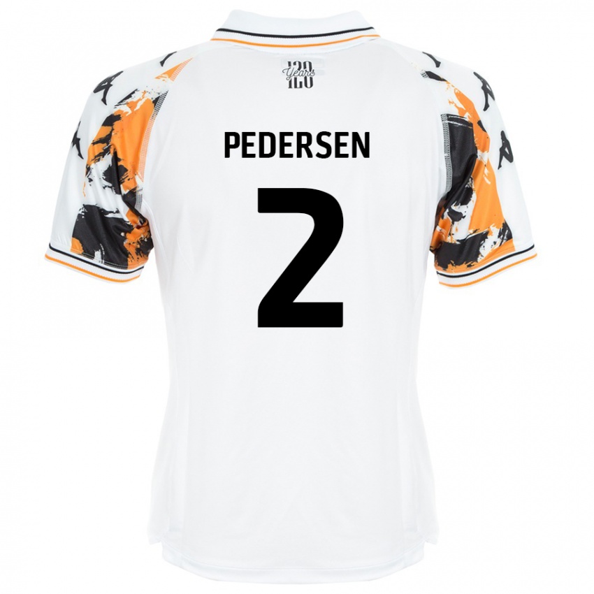 Niño Camiseta Eden Pedersen #2 Blanco 2ª Equipación 2024/25 La Camisa Perú