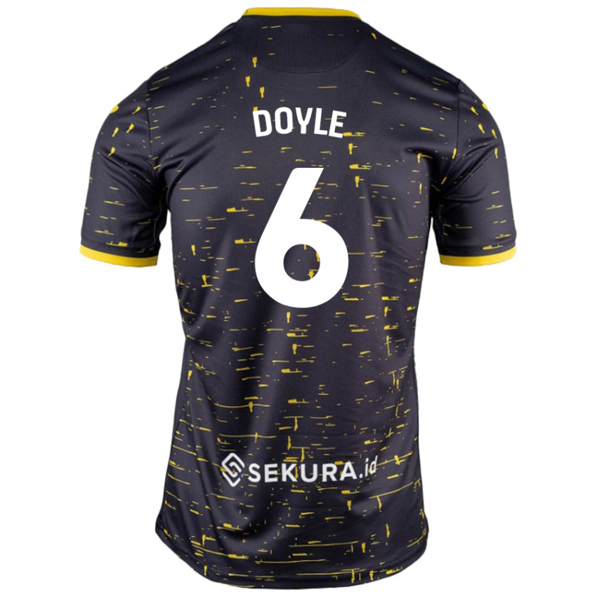 Niño Camiseta Callum Doyle #6 Negro Amarillo 2ª Equipación 2024/25 La Camisa Perú