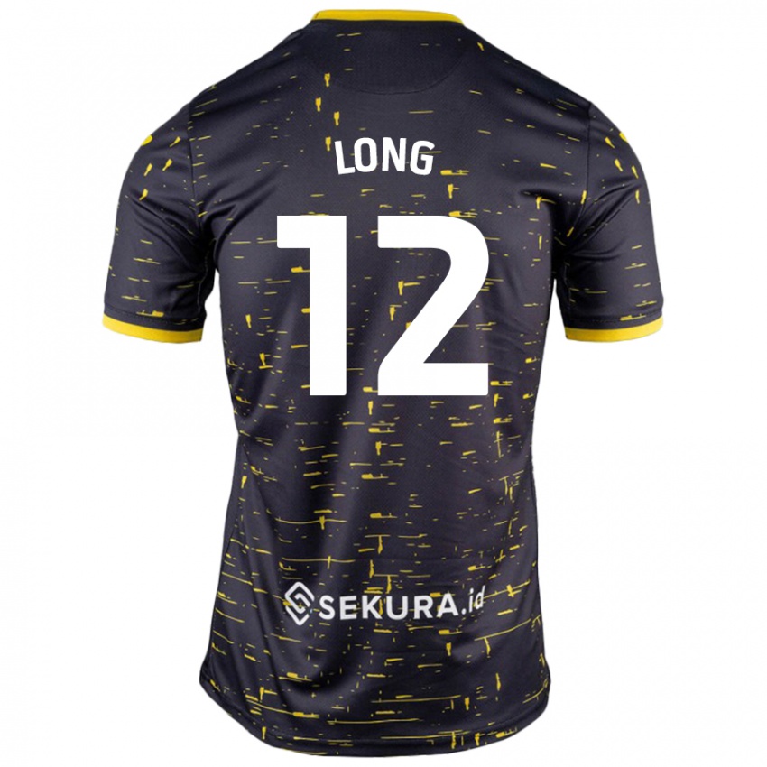 Niño Camiseta George Long #12 Negro Amarillo 2ª Equipación 2024/25 La Camisa Perú