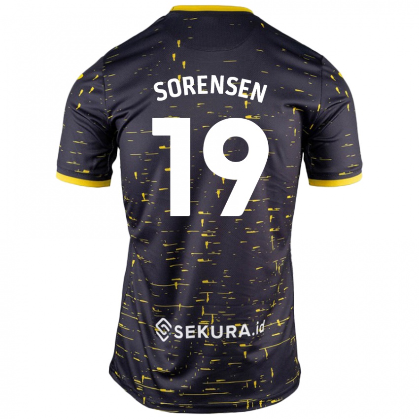 Niño Camiseta Jacob Lungi Sørensen #19 Negro Amarillo 2ª Equipación 2024/25 La Camisa Perú