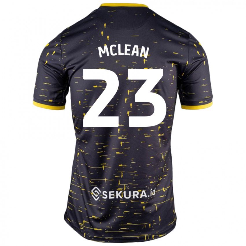 Niño Camiseta Kenny Mclean #23 Negro Amarillo 2ª Equipación 2024/25 La Camisa Perú