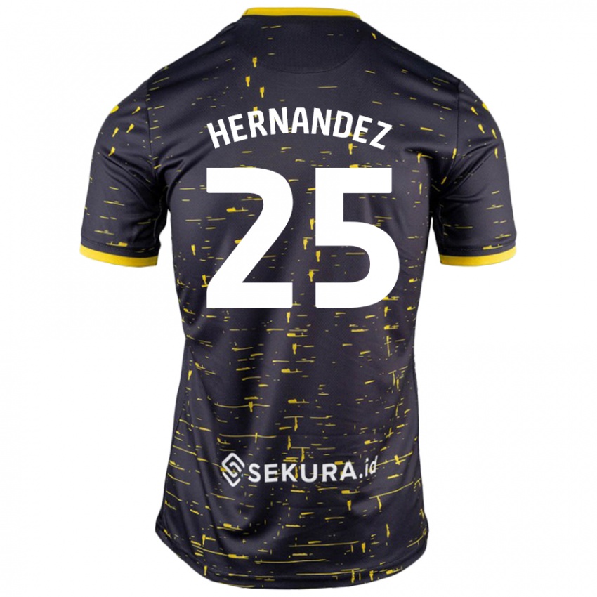 Niño Camiseta Onel Hernández #25 Negro Amarillo 2ª Equipación 2024/25 La Camisa Perú