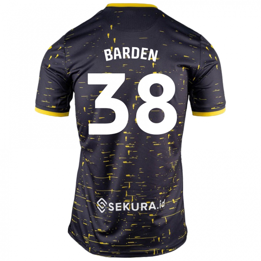 Niño Camiseta Daniel Barden #38 Negro Amarillo 2ª Equipación 2024/25 La Camisa Perú