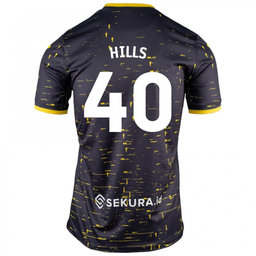 Niño Camiseta Brad Hills #40 Negro Amarillo 2ª Equipación 2024/25 La Camisa Perú