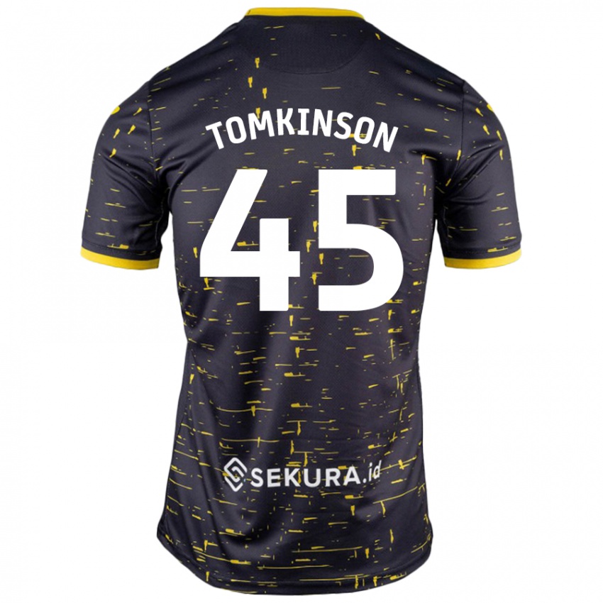 Niño Camiseta Jonathan Tomkinson #45 Negro Amarillo 2ª Equipación 2024/25 La Camisa Perú