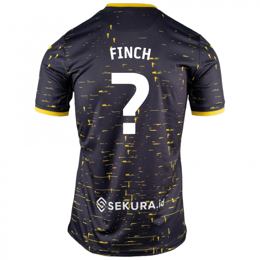 Niño Camiseta Tom Finch #0 Negro Amarillo 2ª Equipación 2024/25 La Camisa Perú