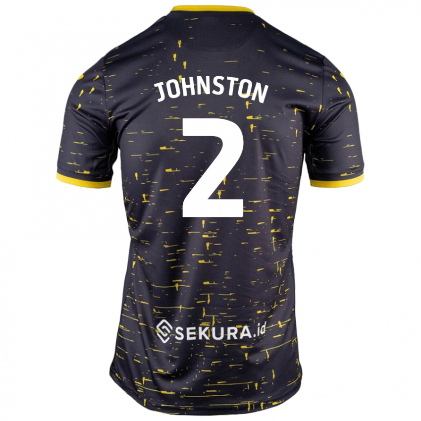 Niño Camiseta Chardonnay Johnston #2 Negro Amarillo 2ª Equipación 2024/25 La Camisa Perú