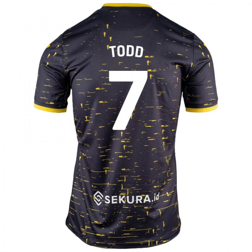 Niño Camiseta Megan Todd #7 Negro Amarillo 2ª Equipación 2024/25 La Camisa Perú