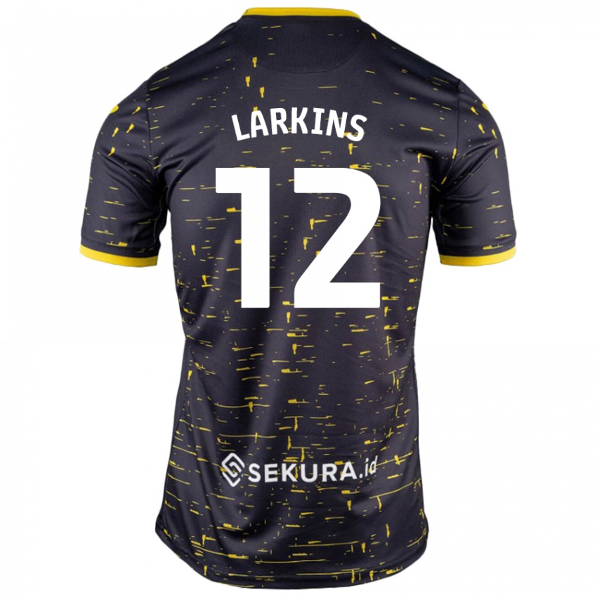 Niño Camiseta Anna Larkins #12 Negro Amarillo 2ª Equipación 2024/25 La Camisa Perú