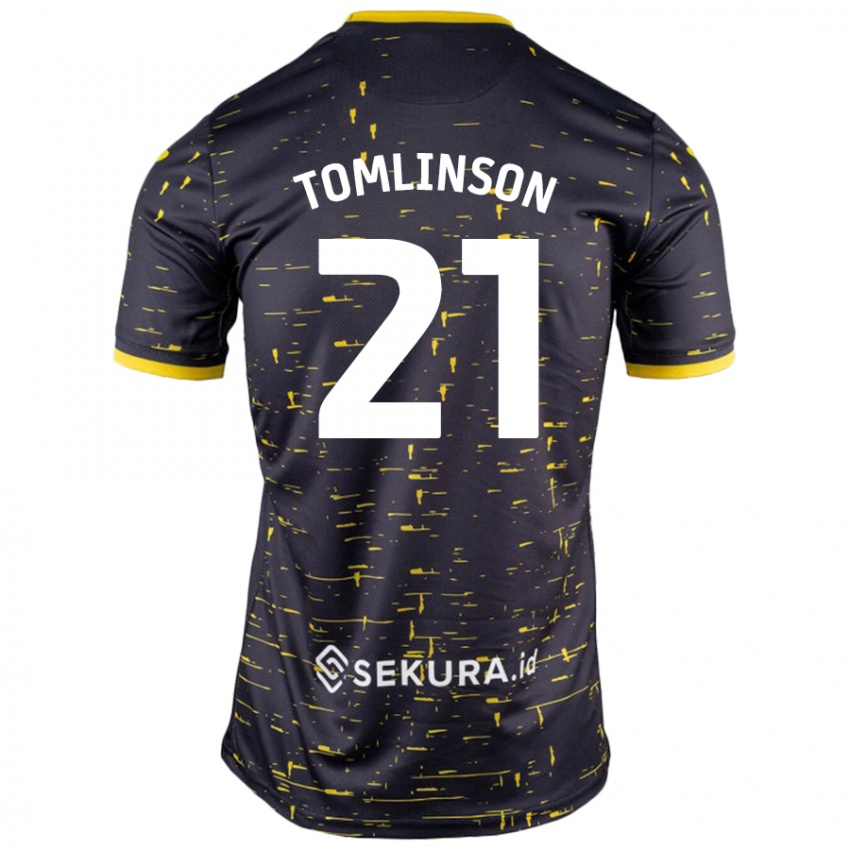 Niño Camiseta Lauren Tomlinson #21 Negro Amarillo 2ª Equipación 2024/25 La Camisa Perú