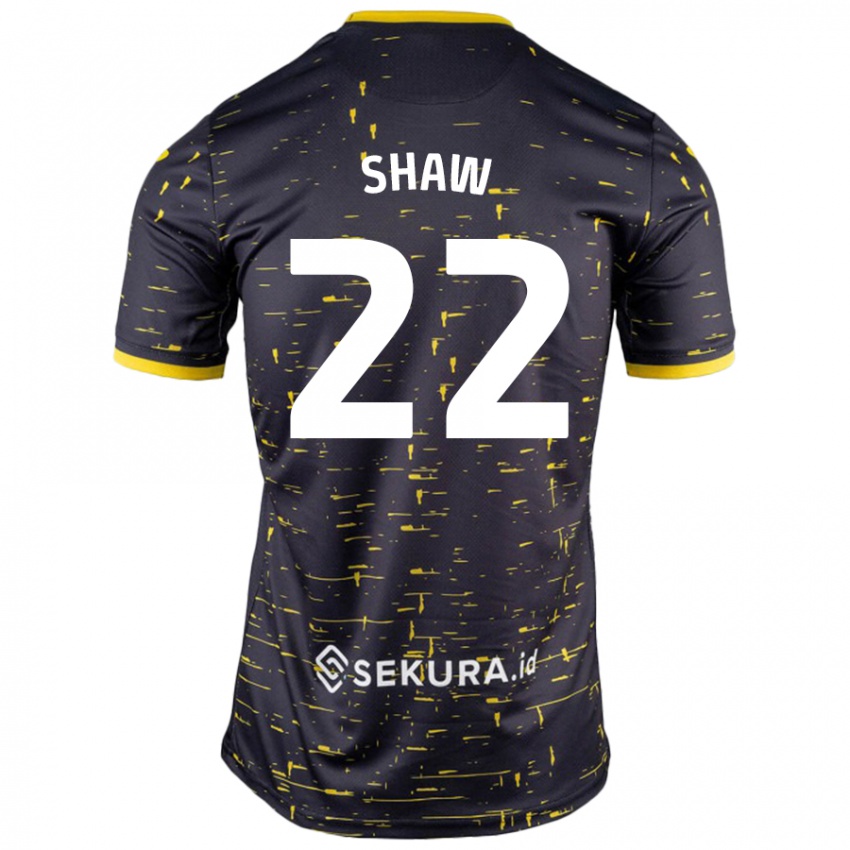 Niño Camiseta Shannon Shaw #22 Negro Amarillo 2ª Equipación 2024/25 La Camisa Perú