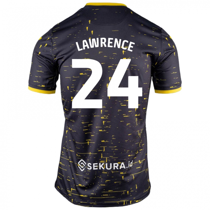 Niño Camiseta Rachel Lawrence #24 Negro Amarillo 2ª Equipación 2024/25 La Camisa Perú