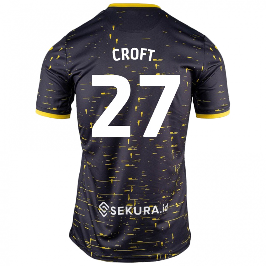 Niño Camiseta Mary Croft #27 Negro Amarillo 2ª Equipación 2024/25 La Camisa Perú