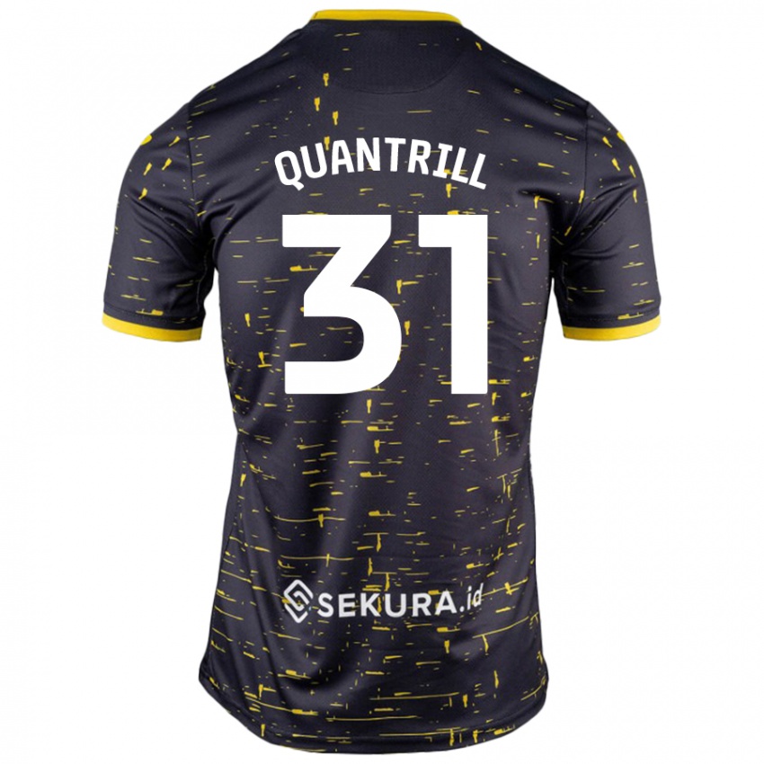 Niño Camiseta Sarah Quantrill #31 Negro Amarillo 2ª Equipación 2024/25 La Camisa Perú