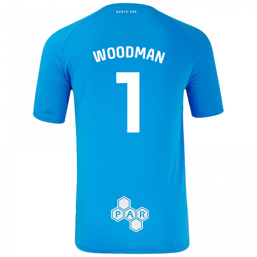 Niño Camiseta Freddie Woodman #1 Azul Cielo 2ª Equipación 2024/25 La Camisa Perú