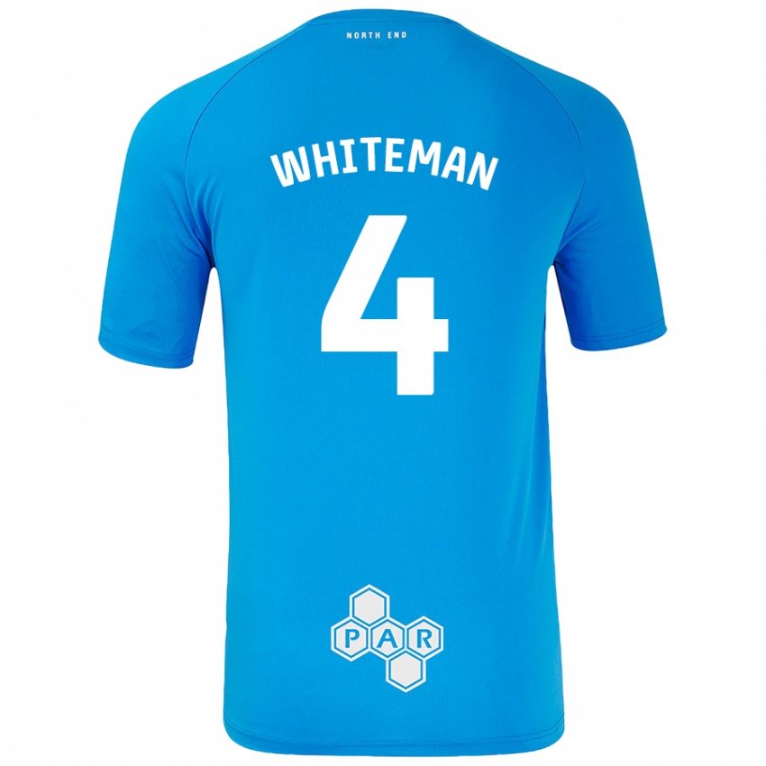 Niño Camiseta Ben Whiteman #4 Azul Cielo 2ª Equipación 2024/25 La Camisa Perú