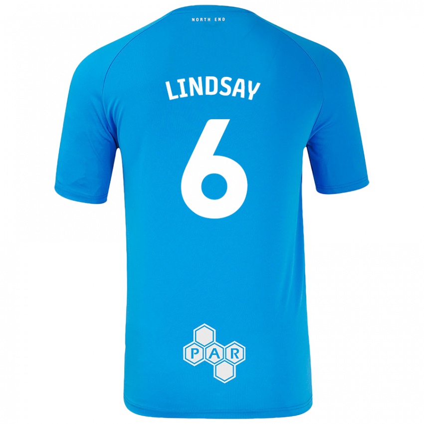 Niño Camiseta Liam Lindsay #6 Azul Cielo 2ª Equipación 2024/25 La Camisa Perú