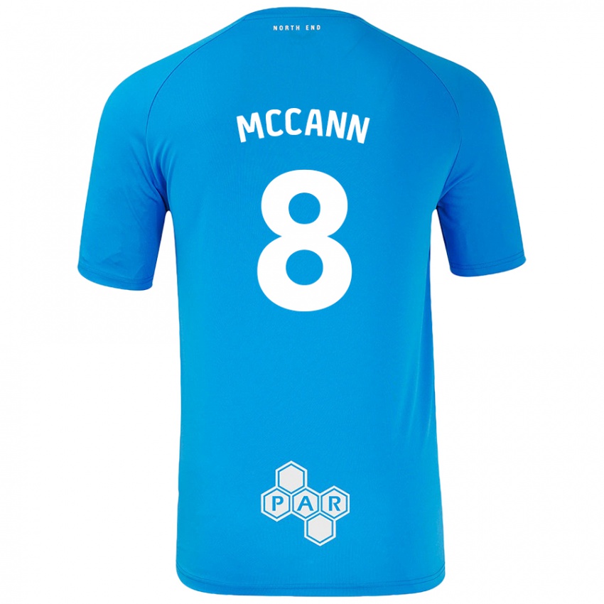 Niño Camiseta Ali Mccann #8 Azul Cielo 2ª Equipación 2024/25 La Camisa Perú