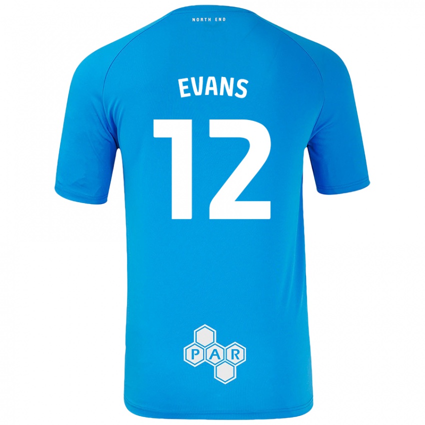 Niño Camiseta Ched Evans #12 Azul Cielo 2ª Equipación 2024/25 La Camisa Perú