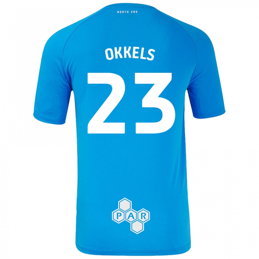 Niño Camiseta Jeppe Okkels #23 Azul Cielo 2ª Equipación 2024/25 La Camisa Perú