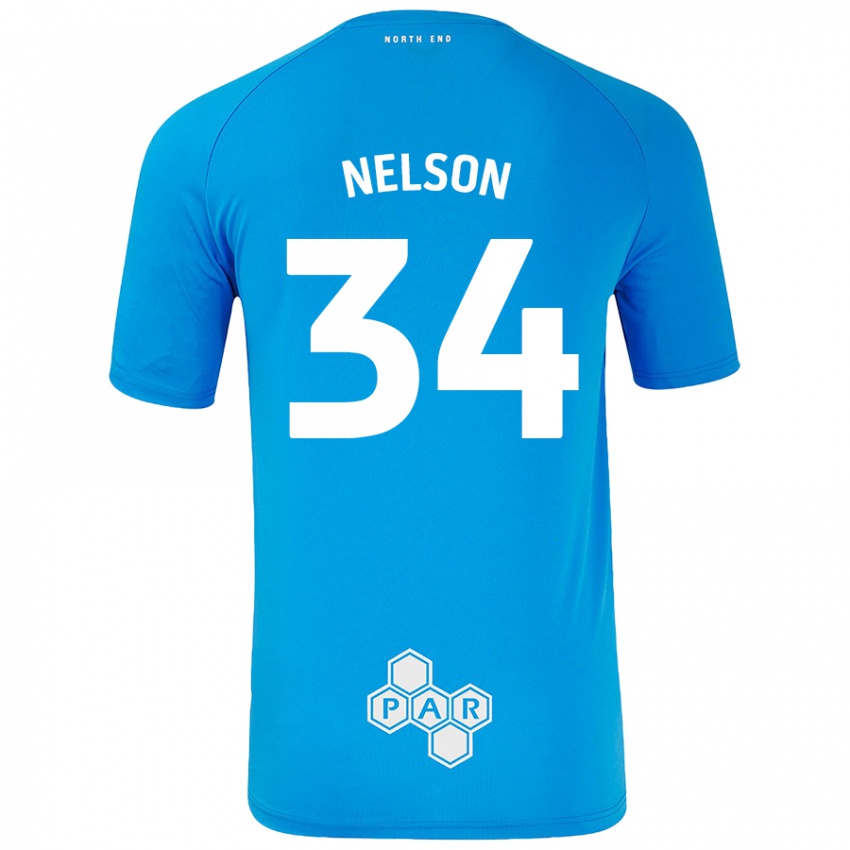 Niño Camiseta Kitt Nelson #34 Azul Cielo 2ª Equipación 2024/25 La Camisa Perú