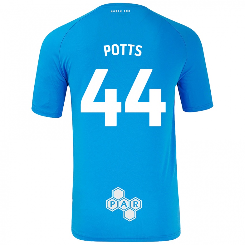 Niño Camiseta Brad Potts #44 Azul Cielo 2ª Equipación 2024/25 La Camisa Perú