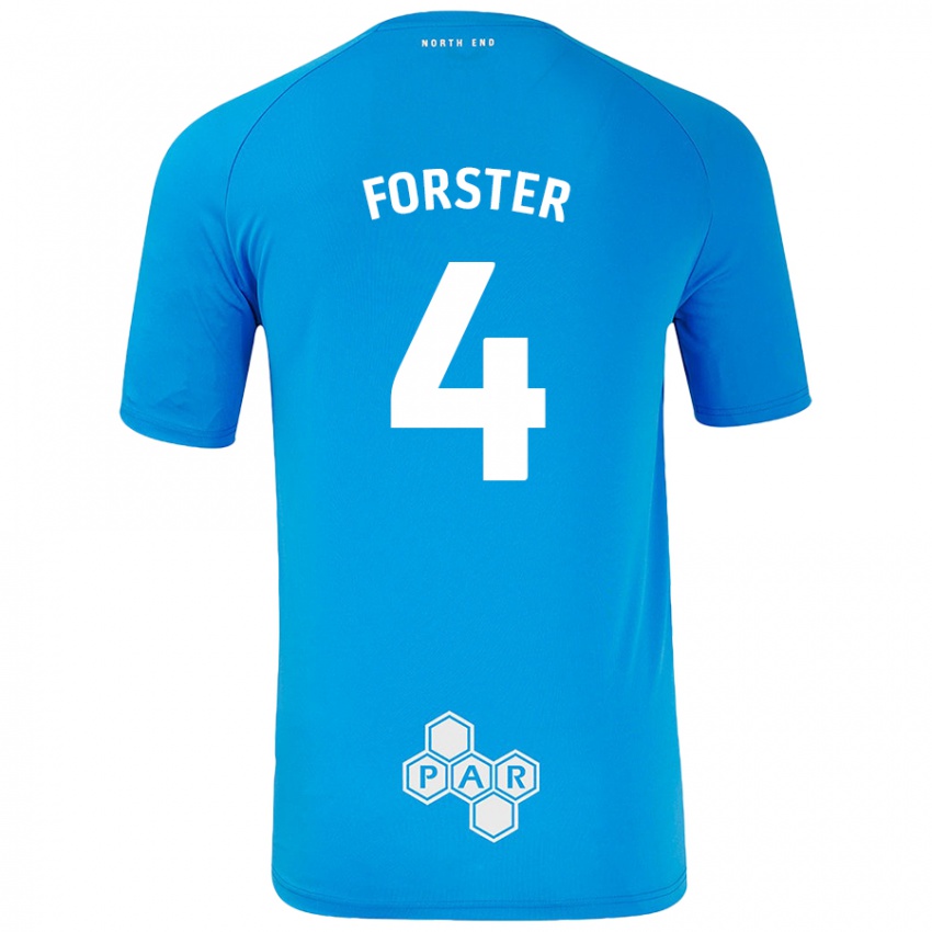 Niño Camiseta Hannah Forster #4 Azul Cielo 2ª Equipación 2024/25 La Camisa Perú