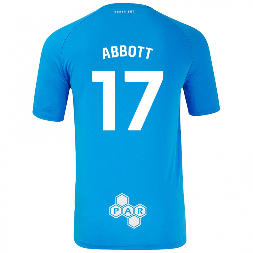 Niño Camiseta Becky Abbott #17 Azul Cielo 2ª Equipación 2024/25 La Camisa Perú