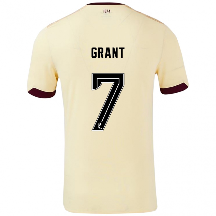 Niño Camiseta Jorge Grant #7 Crema Burdeos 2ª Equipación 2024/25 La Camisa Perú