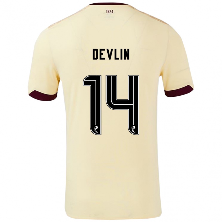 Niño Camiseta Cammy Devlin #14 Crema Burdeos 2ª Equipación 2024/25 La Camisa Perú