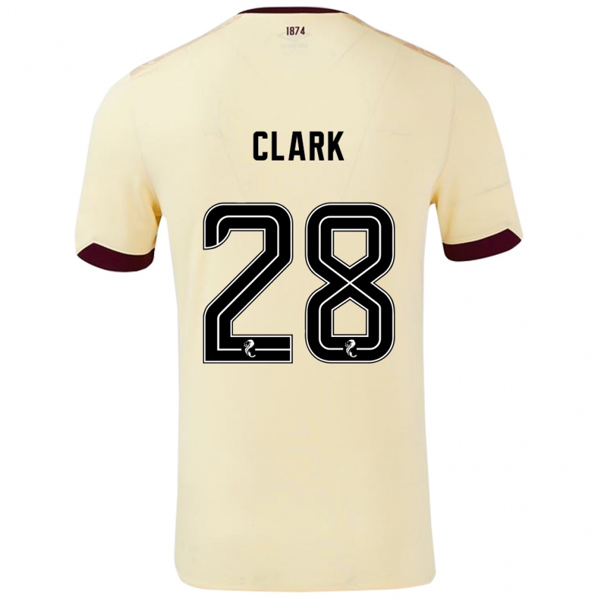 Niño Camiseta Zander Clark #28 Crema Burdeos 2ª Equipación 2024/25 La Camisa Perú