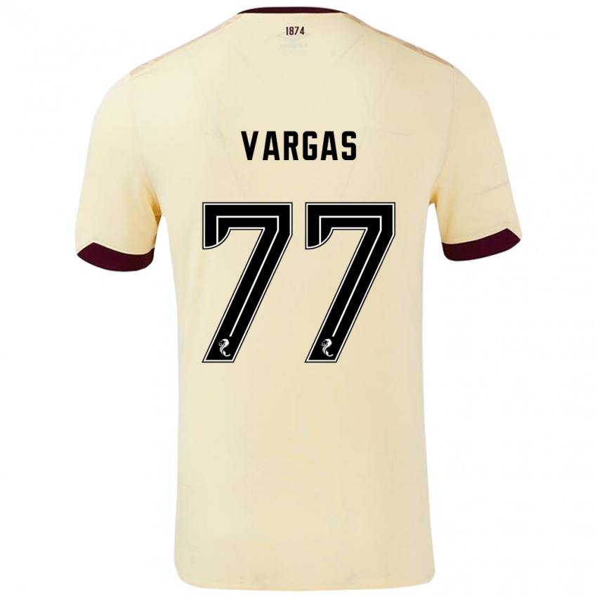 Niño Camiseta Kenneth Vargas #77 Crema Burdeos 2ª Equipación 2024/25 La Camisa Perú