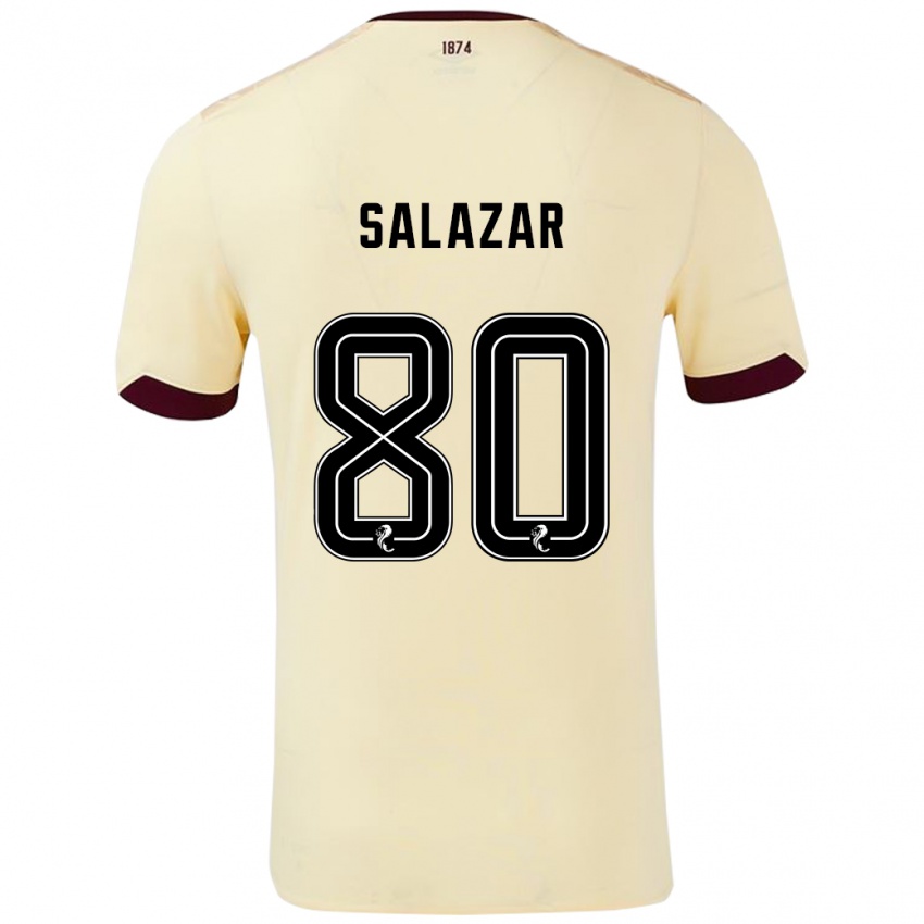 Niño Camiseta Andrés Salazar #80 Crema Burdeos 2ª Equipación 2024/25 La Camisa Perú