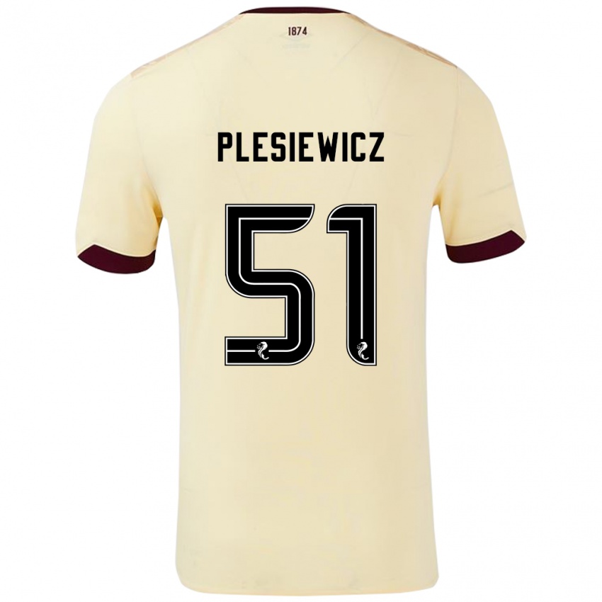 Niño Camiseta Szymon Plesiewicz #51 Crema Burdeos 2ª Equipación 2024/25 La Camisa Perú