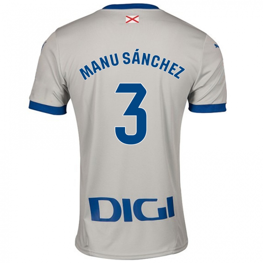 Niño Camiseta Manu Sanchez #3 Gris Claro 2ª Equipación 2024/25 La Camisa Perú